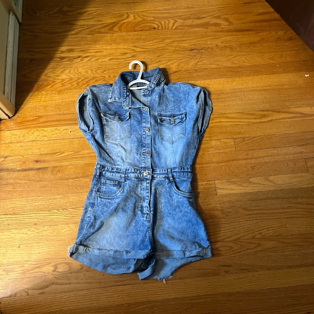 AKIRA Blue Denim Button-Up